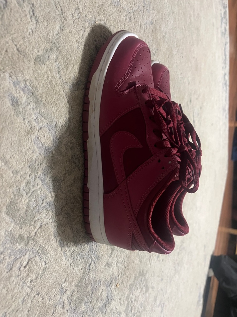 Nike Women’s Low Top Sneakers Burgundy and White